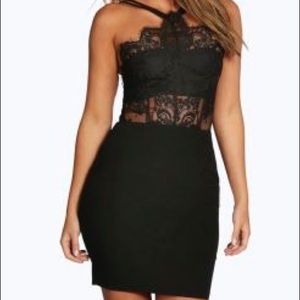 Lace cutout bodycon dress